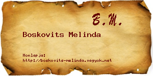 Boskovits Melinda névjegykártya